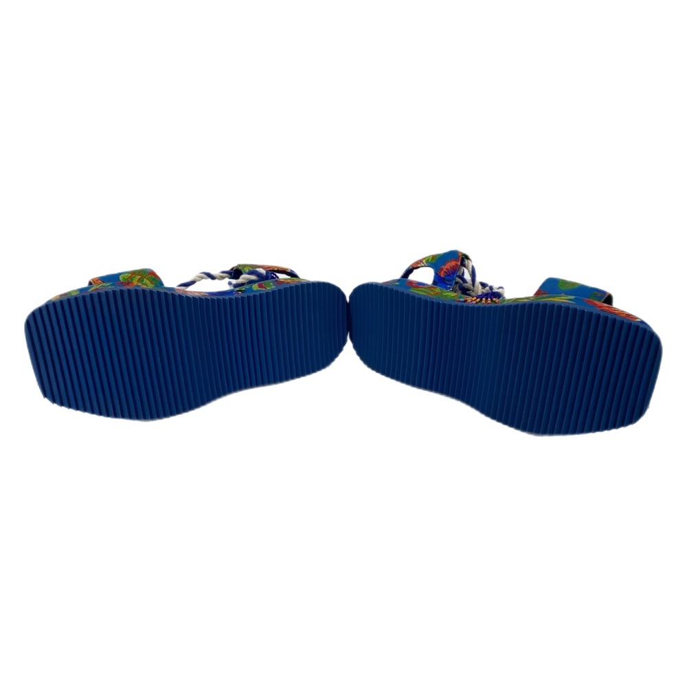 FARM Rio Blue Macaw Ankle Tie Platform Sandals - Picture 11 of 12